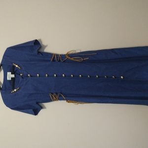 Denim dress with Golden Buttons by Lori Ann Montréal